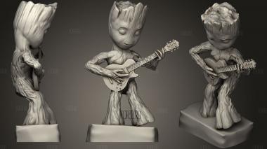 Groot With Guitar stl model for CNC